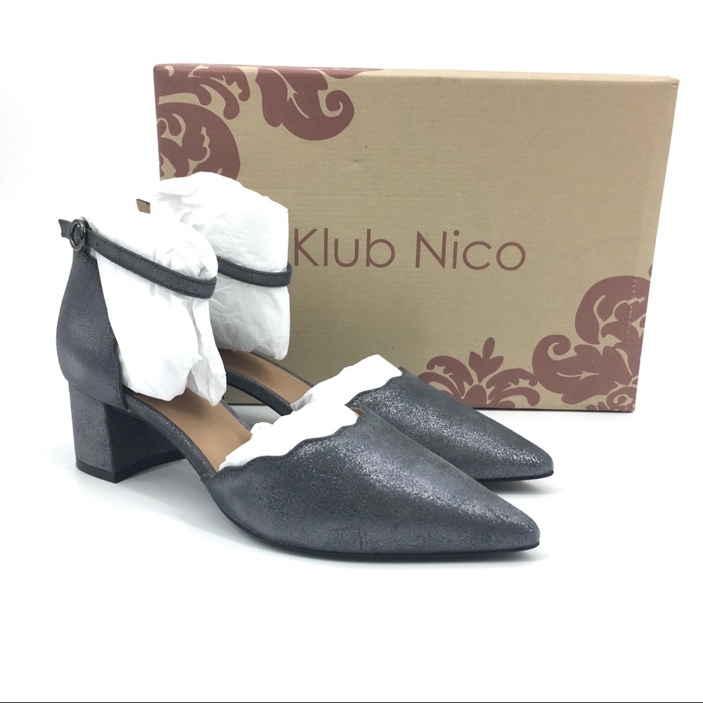 Klub Nico Roseia Metallic Gunmetal Pump Size 7